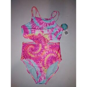 Breaking‎ Waves Girls Tie Dye Cut Out One Piece Swimsuit Size 14